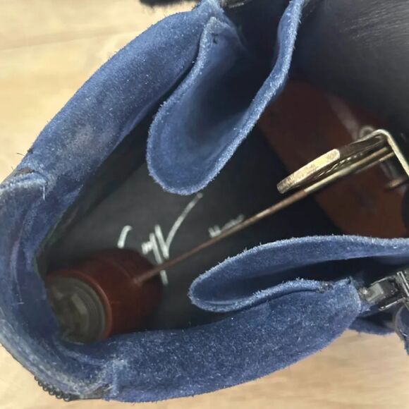 Giuseppe Zanotti Coby High-Top Blue Suede Sneakers Size 40EU - Picture 8 of 8